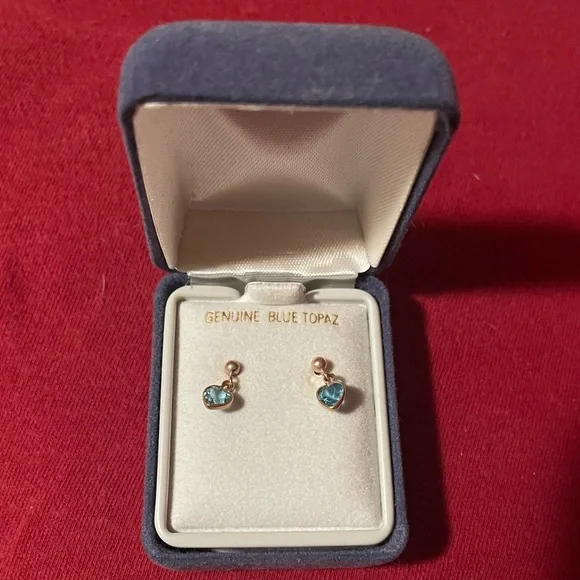 Blue Topaz Earrings - Picture 2 of 2